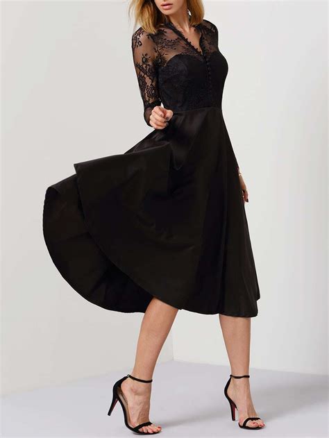 shein black cocktail dresses|modest cocktail dress shein.